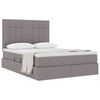vidaXL Lit avec rangement et matelas Taupe 140 x 190 cm Polyester