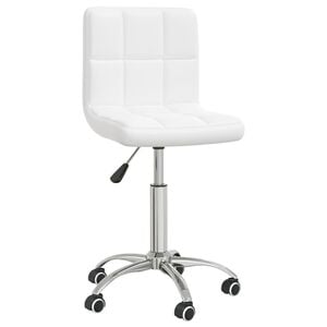 vidaXL Chaise pivotante de salle &agrave; manger Blanc Similicuir