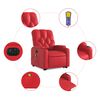 vidaXL Fauteuil inclinable de massage électrique rouge similicuir
