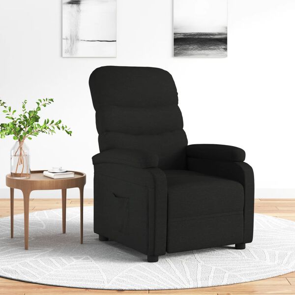 vidaXL Fauteuil inclinable Noir Tissu