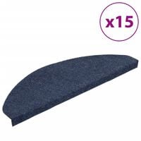 vidaXL Tapis d'escalier autocollants 15 pcs 65x22,5x3,5 cm Bleu