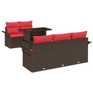 vidaXL Ensemble de canap&eacute; de jardin 6 pc Marron