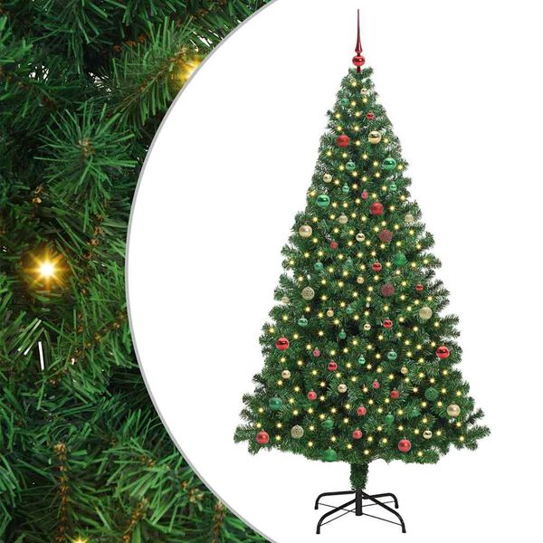vidaXL Sapin de No&euml;l artificiel Vert 210 cm PVC, Acier et Plastique