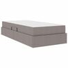 vidaXL Lit avec rangement et matelas Taupe 90 x 200 cm Polyester