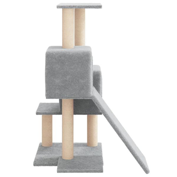 vidaXL Arbre à chat avec griffoirs en sisal Gris clair 82 cm