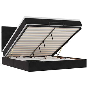 VidaXL Cadre de lit ottoman avec matelas noir 160x200 cm velours