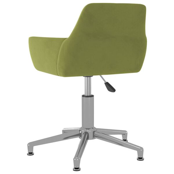 vidaXL Chaise pivotante de salle &agrave; manger Vert clair Velours