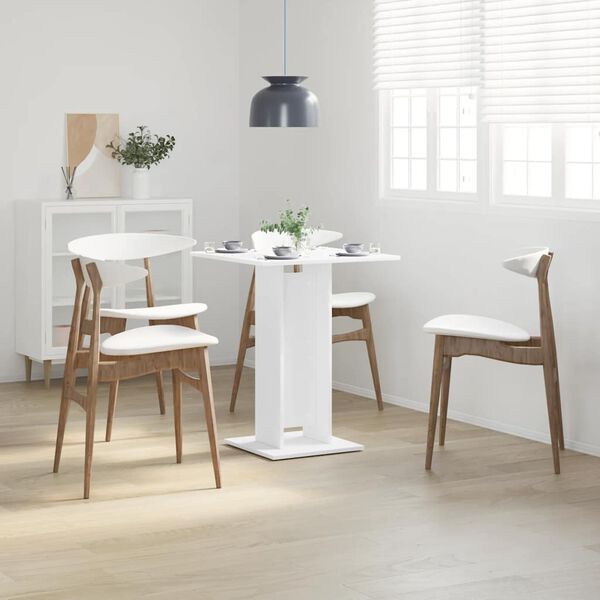 vidaXL Table de bistro Blanc 60x60x75 cm Bois d'ing&eacute;nierie