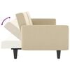 vidaXL Canap&eacute;-lit avec porte-gobelets cr&egrave;me tissu