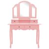 vidaXL Ensemble de coiffeuse et tabouret Rose 100x40x146 cm Paulownia