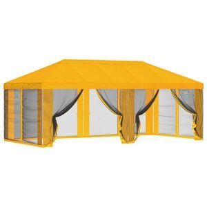 vidaXL Housse de tonnelle avec murs lat&eacute;raux Jaune 600,5 x 300,5 cm