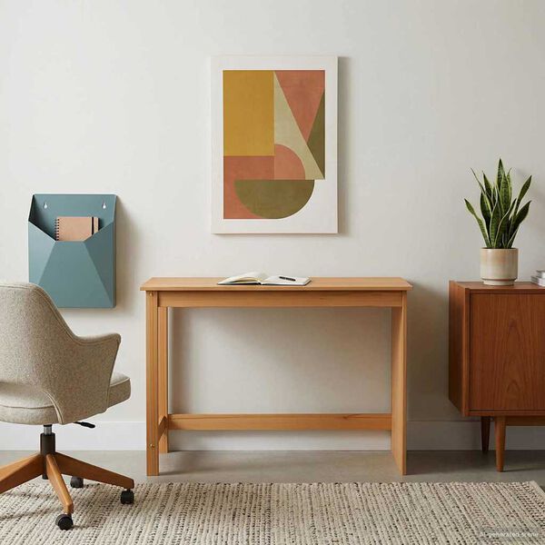 vidaXL Bureau Marron miel 112 x 50 x 75 cm Bois de Pin Massif