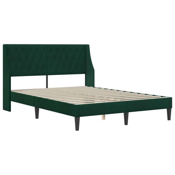 vidaXL Cadre de lit avec matelas Vert fonc&eacute; 120 x 200 cm Velours