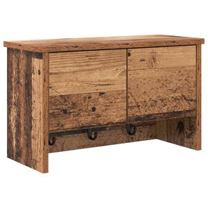 vidaXL Porte-manteau mural avec &eacute;tag&egrave;re Bois ancien 50 x 20 x 30 cm