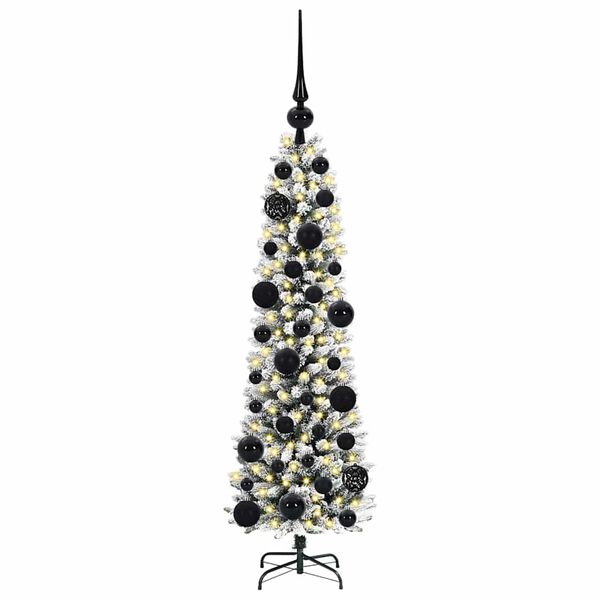 vidaXL Sapin de No&euml;l artificiel Blanc 120 cm PVC, m&eacute;tal et plastique