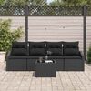 vidaXL Ensemble de Canap&eacute;s avec coussin 5 pcs Noir polyrotin