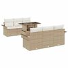 vidaXL Ensemble de canap&eacute; de jardin 7 pc Beige polyrotin