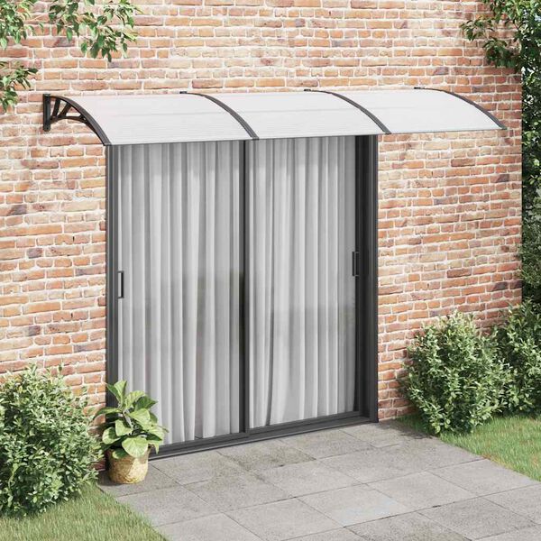 vidaXL Auvent de porte Noir 300x100 cm Polycarbonate