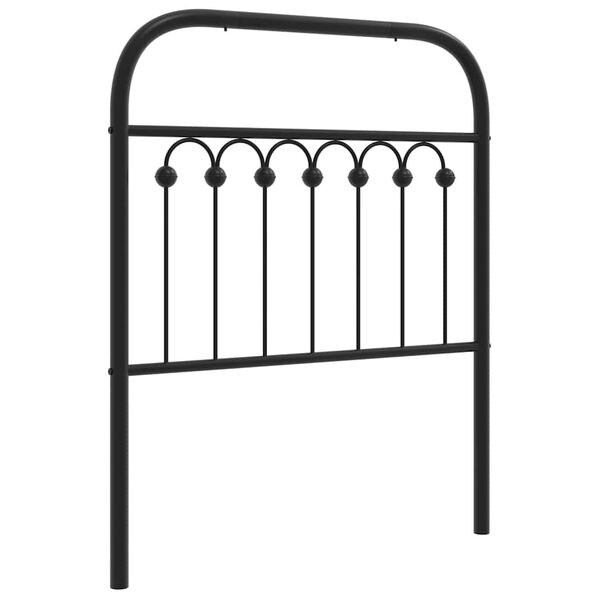 vidaXL T&ecirc;te de lit de remplacement m&eacute;tal noir 75 cm