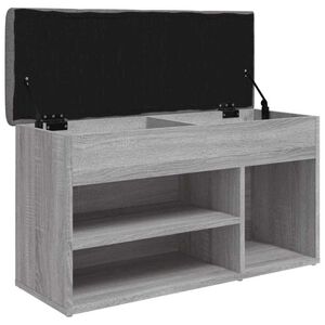vidaXL Banc &agrave; chaussures sonoma gris 82x32x45,5 cm bois d'ing&eacute;nierie