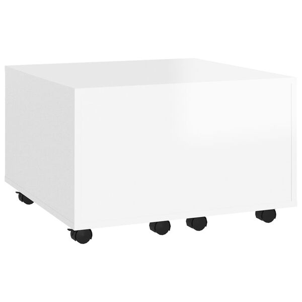 vidaXL Table basse blanc brillant 60x60x38 cm bois d'ingénierie