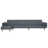 vidaXL Canap&eacute;-lit en forme de L gris 275x140x70 cm velours