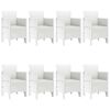 vidaXL Ensemble de salle à manger pour jardin 9 pcs Blanc Rattan Polt