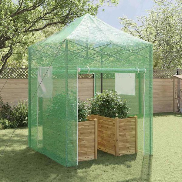 vidaXL Serre avec toit Vert 200 x 200 x 300 cm Acier