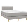 vidaXL Sommier &agrave; lattes de lit matelas LED gris clair 120x190 cm tissu