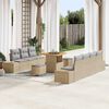 vidaXL Ensemble de canap&eacute; de jardin 10 pcs Beige Poly rotin