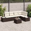 vidaXL Ensemble de canap&eacute; de jardin 6 pcs Marron polyrotin