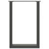 vidaXL Pieds de table &agrave; manger en U 2 pi&egrave;ces Anthracite 50 x (72-73) cm Acier