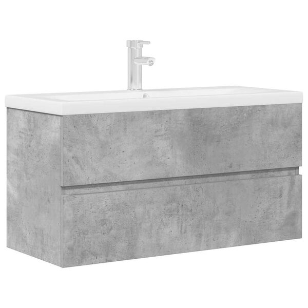vidaXL Ensemble de meubles de salle de bain 2 pcs gris b&eacute;ton