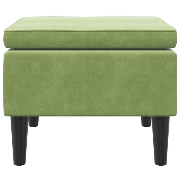 vidaXL Tabouret avec pieds en bois Vert clair Velours
