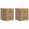 vidaXL Cabinet de chevet mural 2 pcs Ch&ecirc;ne artisanal 33 x 34,5 x 40 cm
