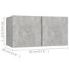 vidaXL Ensemble de meubles TV 4 pcs Gris b&eacute;ton Bois d'ing&eacute;nierie