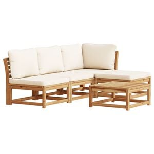 vidaXL Salon de jardin avec coussins 5 pcs Bois d'acacia solide