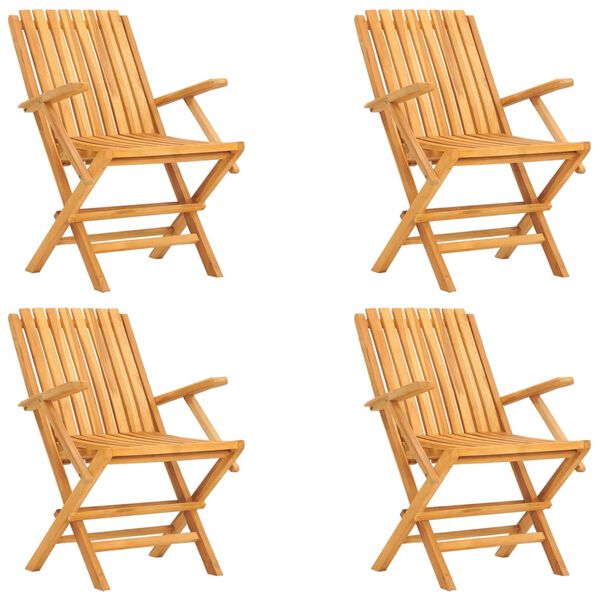 vidaXL Ensemble &agrave; manger de jardin 5 pcs Bois de teck massif