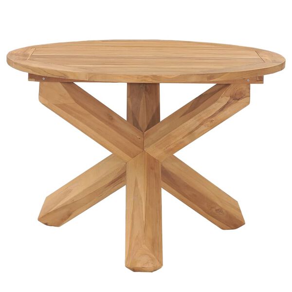 vidaXL Table &agrave; d&icirc;ner de jardin &Oslash;110x75 cm Bois de teck massif