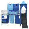 vidaXL Lit mezzanine pour enfants Blanc et Bleu 90 x 190 cm M&eacute;tал