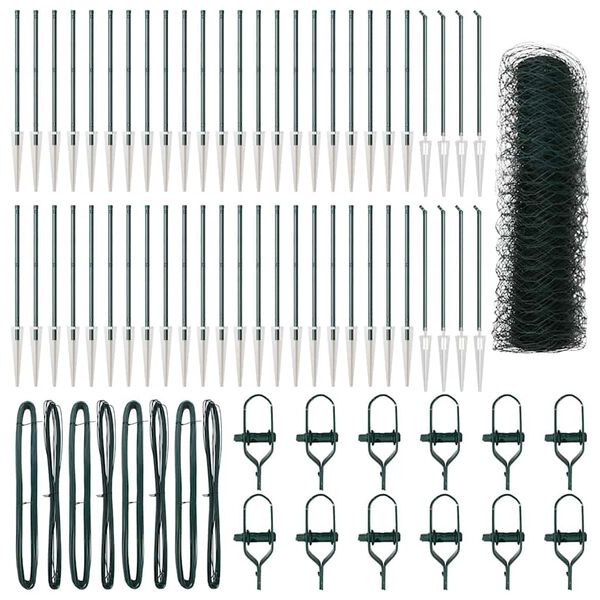 vidaXL Poteau de cl&ocirc;ture. Vert 100 x 0,5 m (maillage de 36 mm)