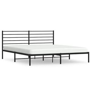 vidaXL Cadre de lit m&eacute;tal sans matelas avec t&ecirc;te de lit noir 183x213cm