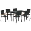 vidaXL Ensemble de salle &agrave; manger pour jardin 7 pc Noir polyrotin