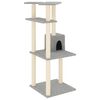 vidaXL Arbre &agrave; chat avec griffoirs en sisal gris clair 123 cm