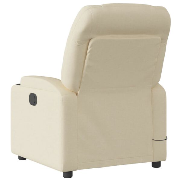 vidaXL Fauteuil inclinable de massage &eacute;lectrique cr&egrave;me tissu