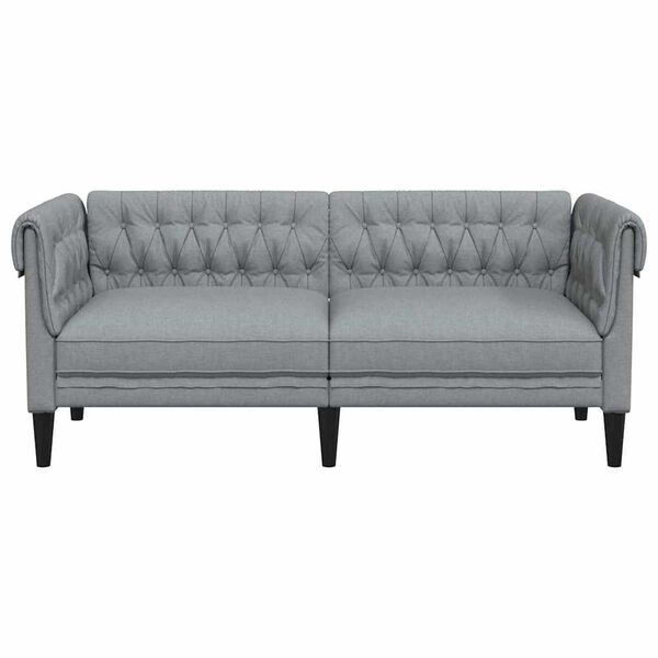 vidaXL Canapé Chesterfield Gris clair 182.5 x 74.5 x 74.5 cm tissu