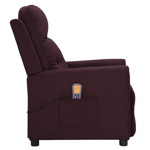 vidaXL Fauteuil de massage Violet Tissu