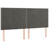 vidaXL T&ecirc;te de lit Gris fonc&eacute; 200 x 5 x 118/128 cm Velours