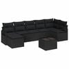 vidaXL Ensemble de Canap&eacute;s 8 pc Noir polyrotin