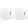 vidaXL Meubles TV muraux 2 pcs Blanc brillant 40x34,5x40 cm